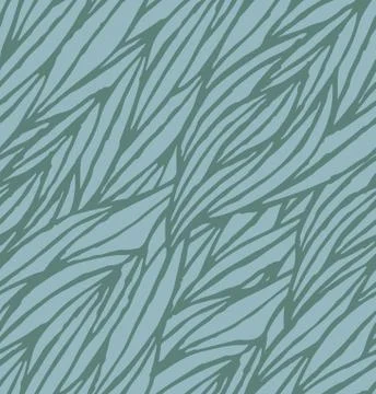 Abstract blue hand-drawn waves seamless pattern background Illustrazione stock