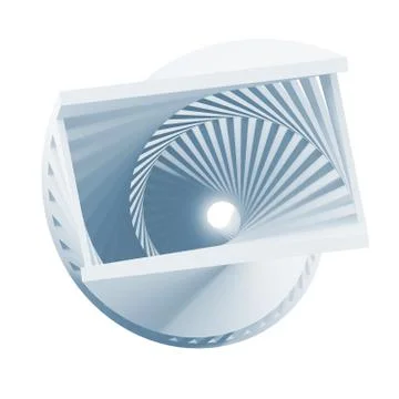 Abstract blue helix object isolated Illustrazione stock