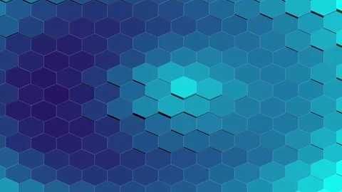 Abstract blue hex grid motion background loop 4K 動画素材 346157065