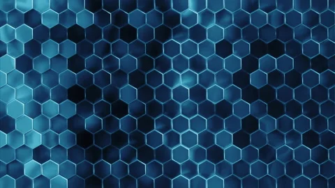 Abstract blue hexagon background pattern wall. 3D polygon Projection Mapping Stock Footage 146482122