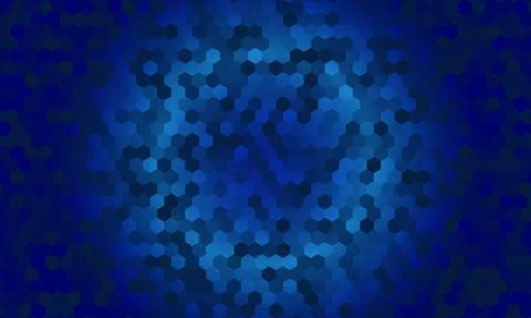 Abstract blue hexagon background pattern. gradient lighting and depth effects. Stock Illustration