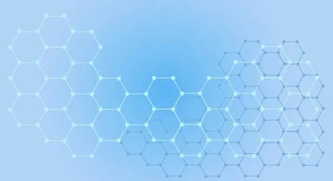 Abstract blue hexagon gradient background. Honeycomb pattern. Futuristic sc.. Stock Photos