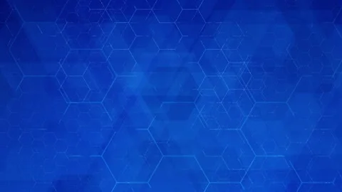Abstract blue hexagon grid background, loopable digital honeycomb pattern, slow Stock Footage 320167020
