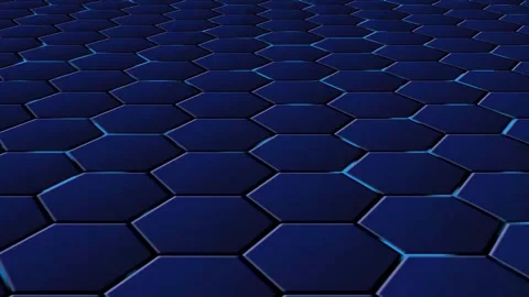 Abstract Blue Hexagon Grid Technology Background Video stock 316951084