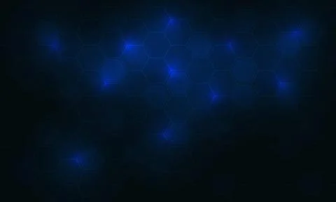 Abstract blue hexagon light technology futuristic geometric design modern ... Stock Photos