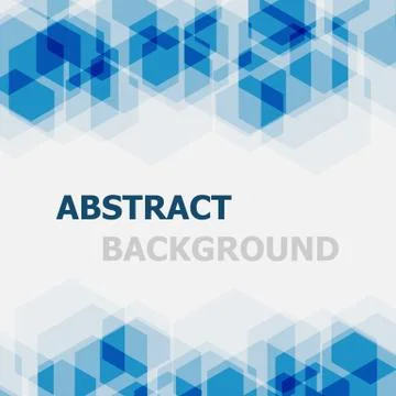 Abstract blue hexagon overlapping background Stock Illustration