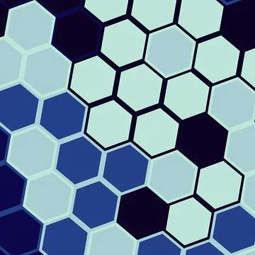 Abstract Blue Hexagon Pattern Background - Modern Geometric Data Network Concept Illustrazione stock