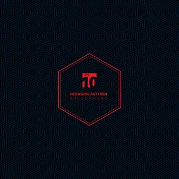 Abstract blue hexagon pattern on black color background. Stock Illustration