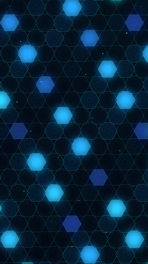 Abstract blue hexagon pattern with glowing technology lights background 動画素材 347555420