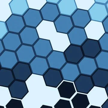 Abstract Blue Hexagon Pattern - Modern Honeycomb Geometric Background 스톡 일러스트