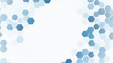 Abstract Blue Hexagon Pattern on White Background with Copy Space Stock Footage 336617860