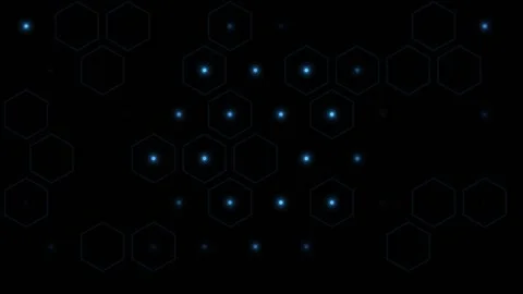 Abstract Blue Hexagon Tech Network Seamless Loop 動画素材 342830327