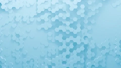 Abstract Blue Hexagon Technology Background with Glowing Digital Grid Animation Stock Footage 330392300