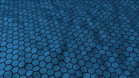 Abstract blue hexagonal geometry patterns with six sided polygon Stock Illustration