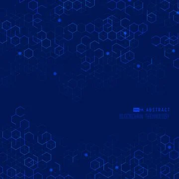 Abstract blue hexagonal pattern design of technology artwork template Stock-Illustration