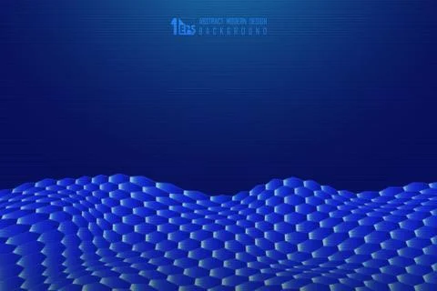 Abstract blue hexagonal pattern mesh design on technology template background Illustrazione stock