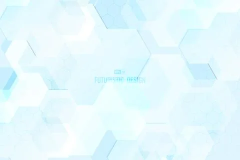 Abstract blue hexagonal pattern of technology design artwork background. Stock Illustration