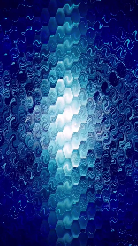 Abstract blue hexagonal water ripple animation background. mosaic pattern. Stock Footage 346715989