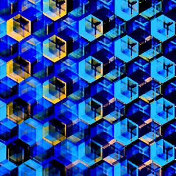 Abstract Blue Hexagons Background. Modern Hexagonal Color Illustration. Geome Stock Illustration