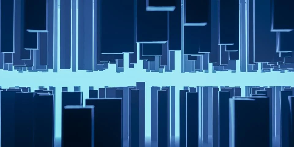 Abstract blue high tech background. Geometric background of 3d cubes. Abstr.. Stock Illustration