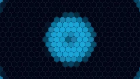 Abstract blue honeycomb digital motion background Stock Footage 344740340