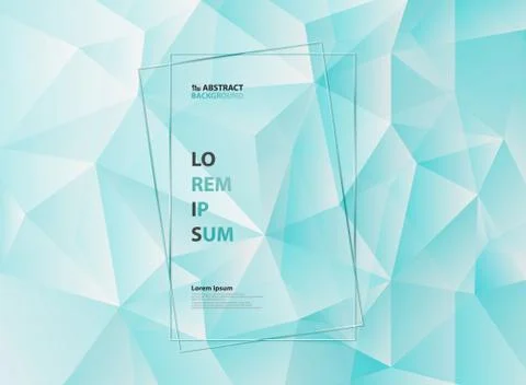 Abstract blue ice polygonal triangle geometric pattern design background. 스톡 일러스트