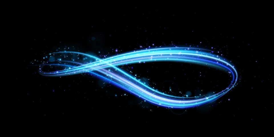 An Abstract Blue Infinity Loop Design Set Against a Dark Background for Enhanced Stock Illustration