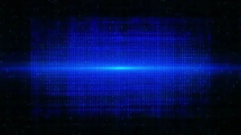 Abstract Blue Information Data Transforming Technology Simulation Stock Footage 158831316