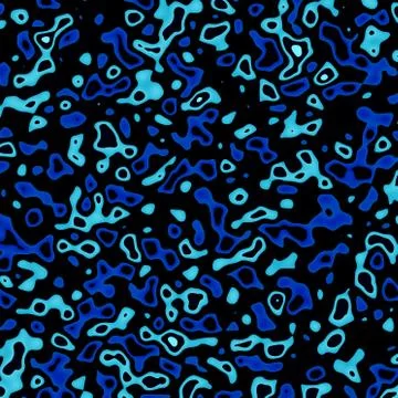 Abstract blue ink blots - drop splatter - stain art - black spray paint - Stock Illustration