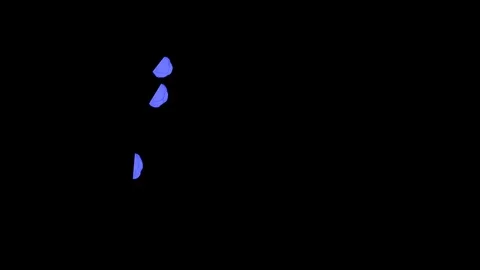 Abstract Blue ink drop on a black background for effects with Alpha V10 Stock Footage 94519966