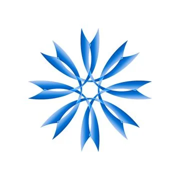 Abstract Blue Interlocking Floral Pattern Stock Illustration