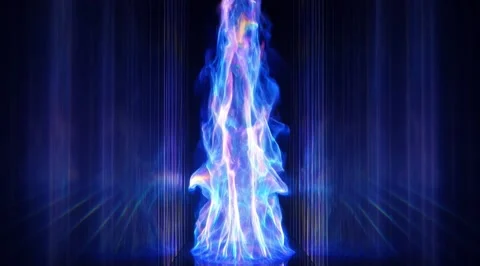 Abstract blue iridescent fire on dark background Stock Footage 331459691