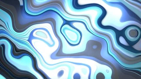 Abstract blue iridescent liquid epoxy acrylic resin swirling twisted lines ab Stock Illustration