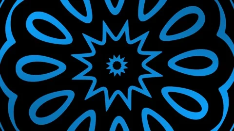 Abstract Blue Kaleidoscope Pattern Animation Background Loop. Stock Footage 325016412