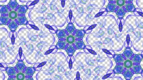 Abstract blue kaleidoscope pattern with symmetrical design. Digital geometric 스톡 일러스트
