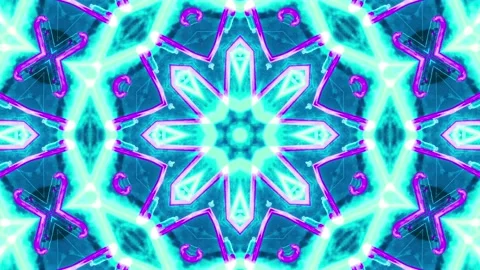 Abstract Blue Kaleidoscope Patterns. 4K Geometric Animation Background Stock Footage 139811416