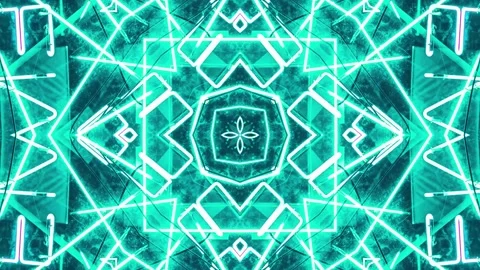 Abstract Blue Kaleidoscope Patterns. 4K Geometric Animation Background Stock Footage 140916092