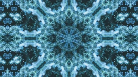 Abstract Blue Kaleidoscope Patterns. 4K Motion Graphics Background Stock Footage 142421262