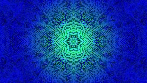 Abstract blue kaleidoscopic pattern motion background a featuring geometric Vidéo 336036868