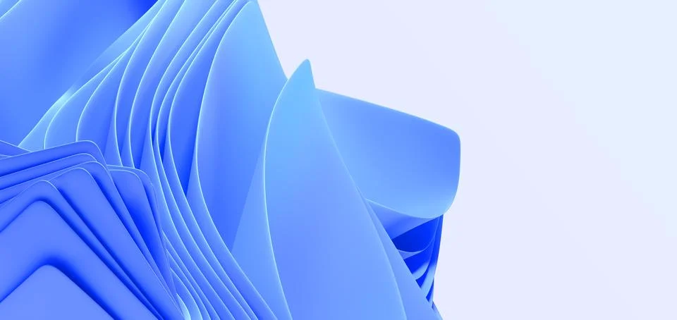 Abstract blue layered background 3d render. Folded paper sheets or fabric Ilustración de archivo