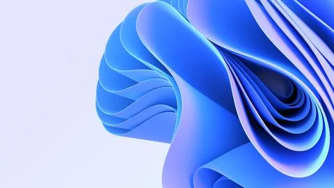 Abstract blue layered background with folded ribbons 3d render. Modern wallpaper Illustrazione stock