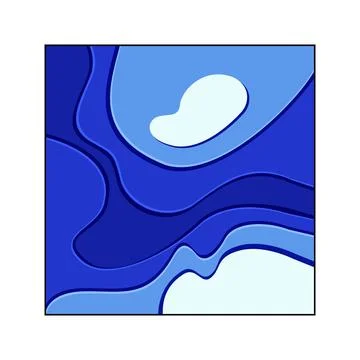 Abstract blue layered paper cut texture background Stock Illustration