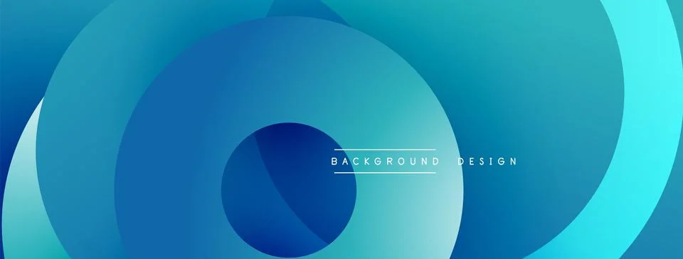 Abstract blue layers create circular pattern. Smooth gradients, modern design. Illustrazione stock