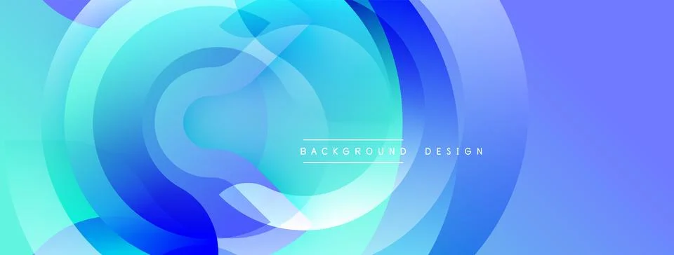Abstract blue layers create dynamic circular pattern. Gradient shades suggest Stockillustratie