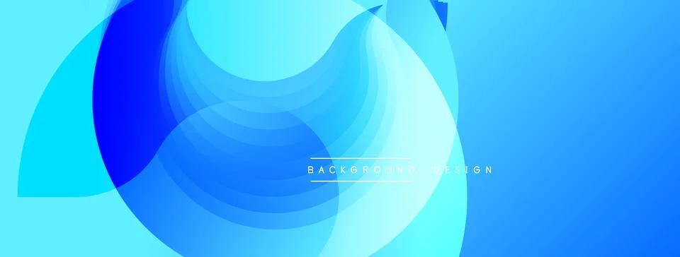 Abstract blue layers create dynamic flow. Smooth gradients suggest movement, Illustrazione stock