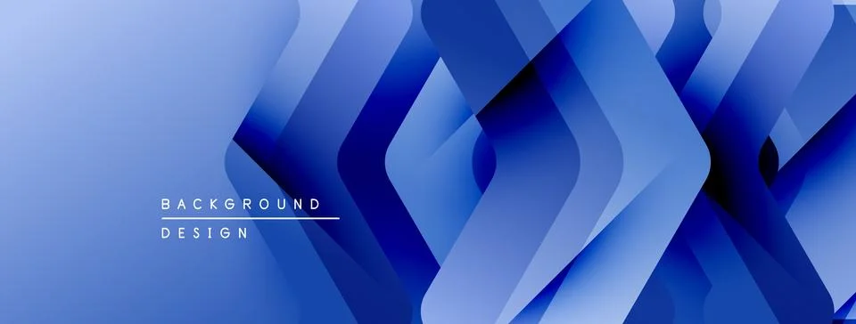 Abstract blue layers create dynamic geometric pattern. Modern design evokes Illustrazione stock