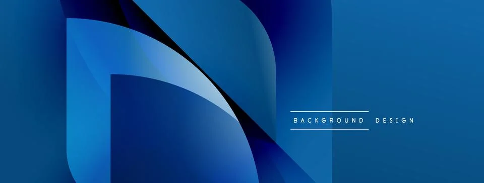 Abstract blue layers create dynamic composition. Gradient shades offer modern Illustrazione stock