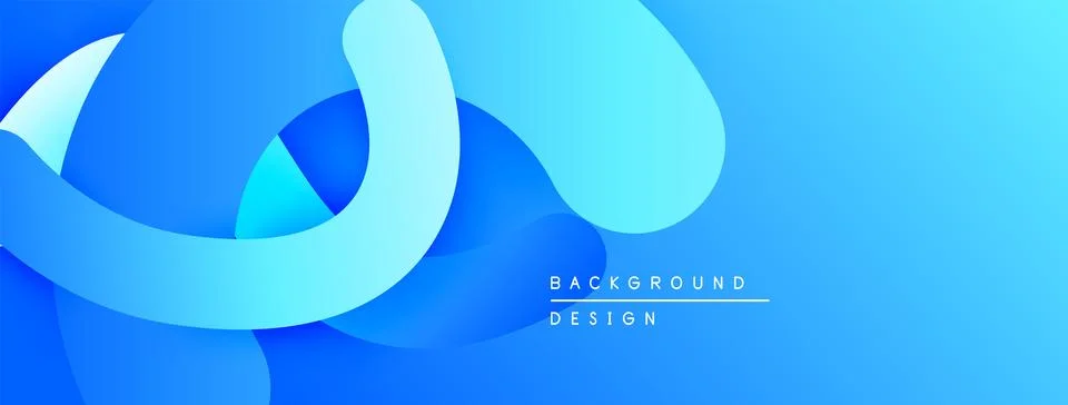 Abstract blue layers create dynamic flow. Smooth gradients suggest depth, modern Illustrazione stock