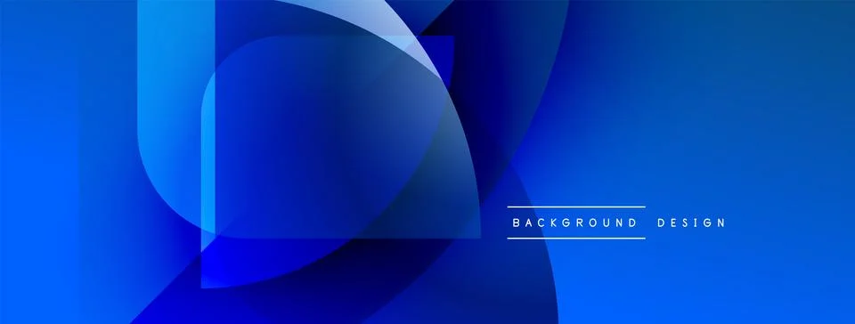 Abstract blue layers create dynamic visual flow. Smooth gradients, modern design Illustrazione stock