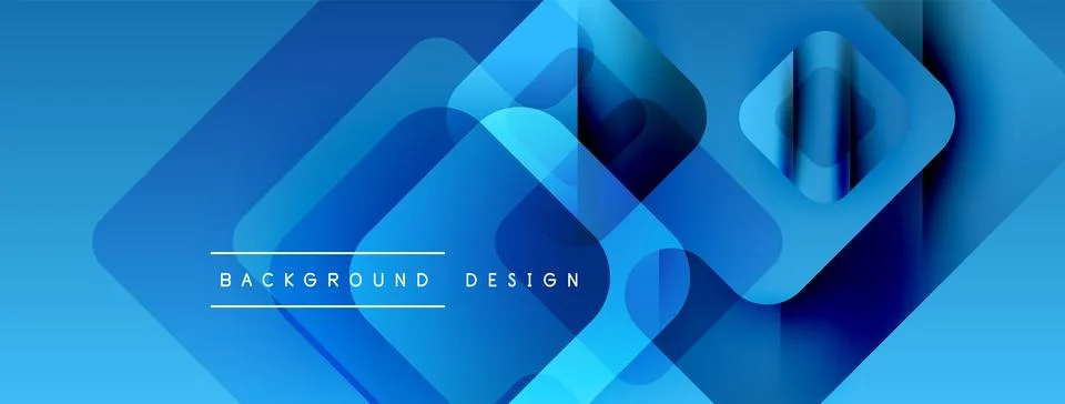 Abstract blue layers create dynamic background. Geometric shapes overlap, イラスト素材